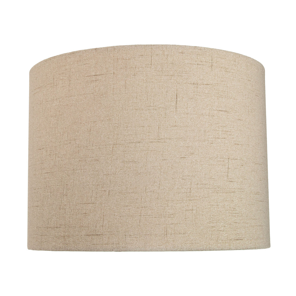 Contemporary and Sleek Taupe Textured 10" Linen Fabric Drum Lamp Shade 60w Max Image 1