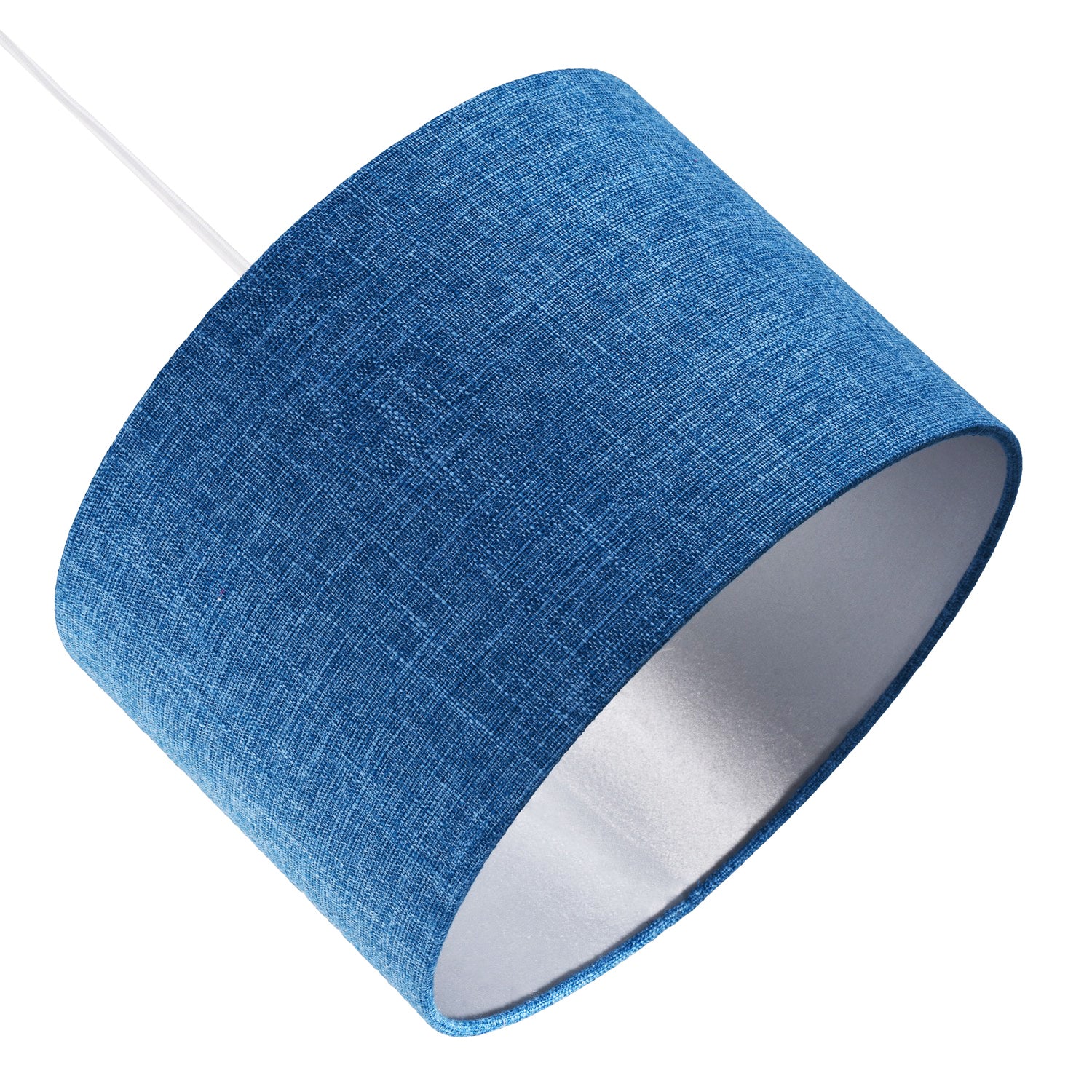 Contemporary and Sleek 12 Inch Midnight Blue Linen Drum Lamp Shade 60w Maximum Image 4