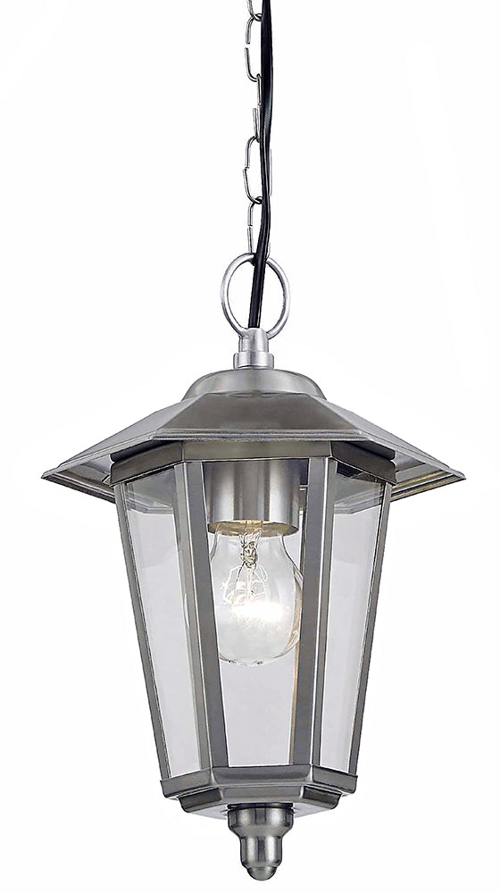 Contemporary Stainless Steel Hanging Lantern Porch Light Image 1