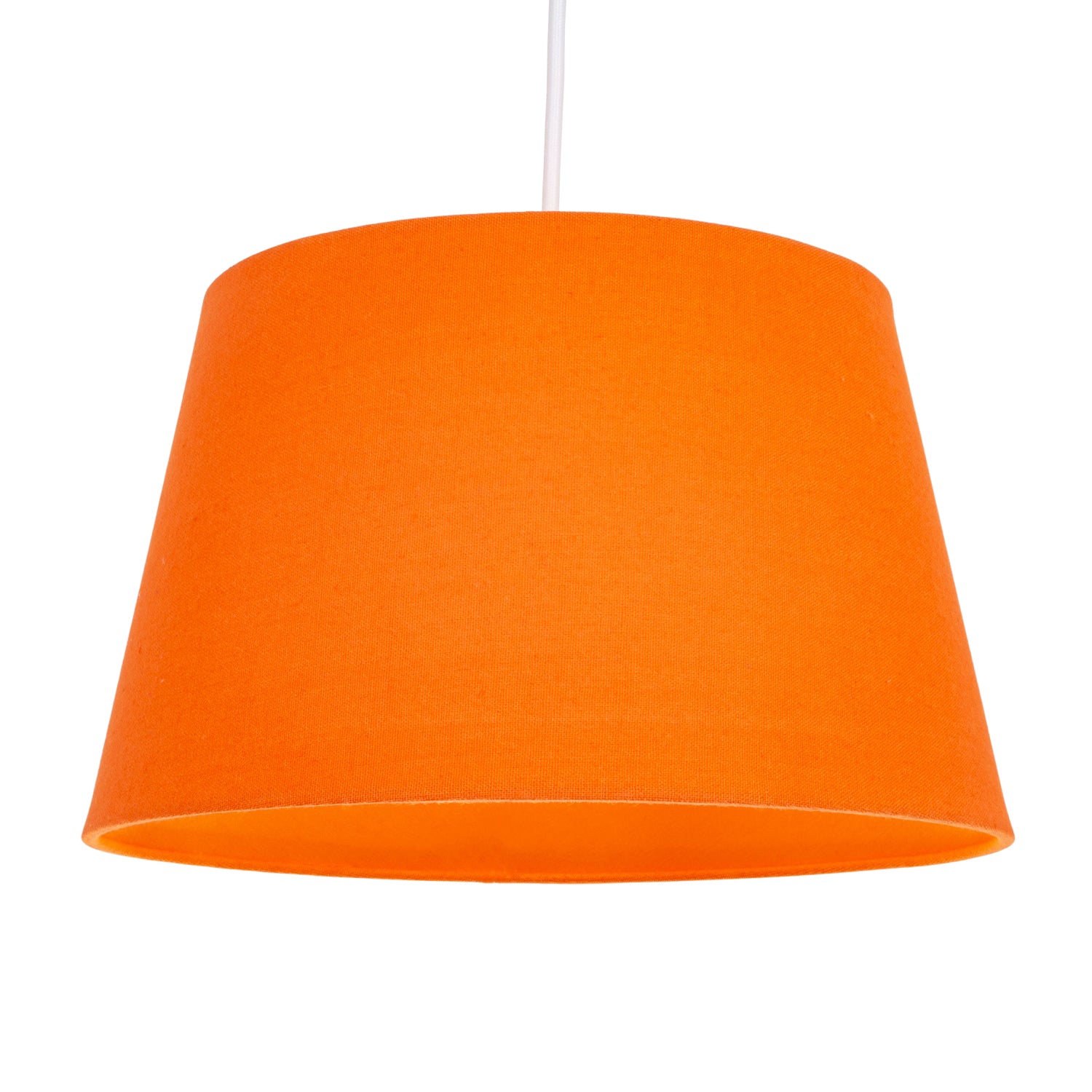 Traditional 30cm Vivid Orange Linen Fabric Drum Table/Pendant Shade 60w Maximum Image 2