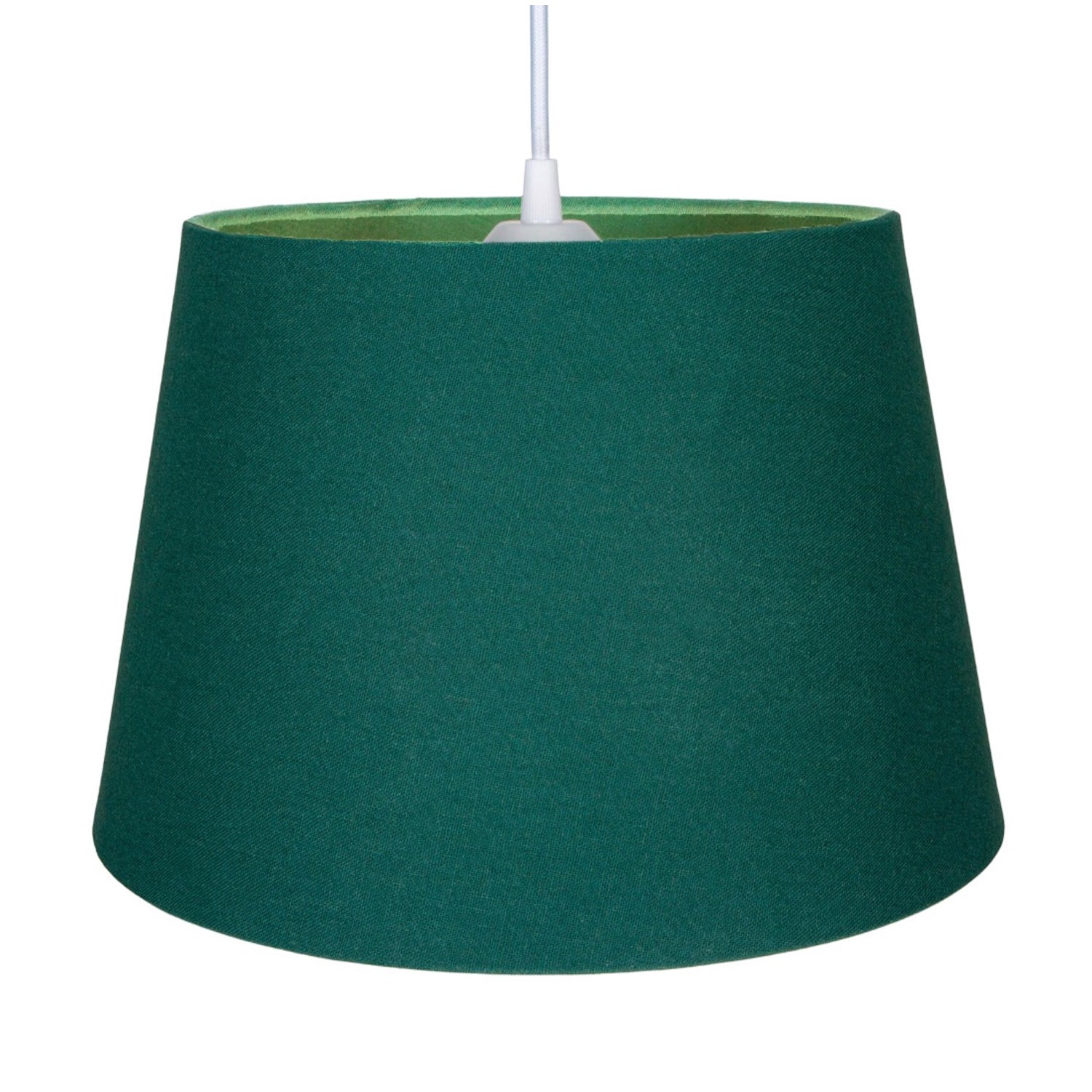 Classic 10 Inch Forest Green Linen Fabric Drum Table/Pendant Lamp Shade 60w Max Image 2