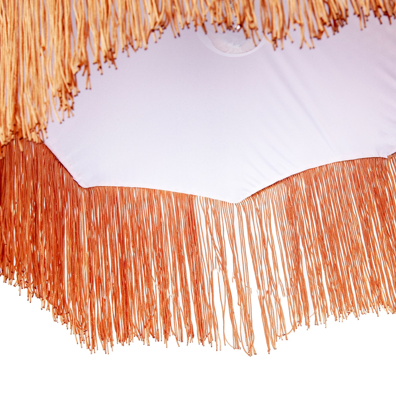 Golden Ochre Victorian Scallop Pendant Light Shade with Long Tassels Image 4