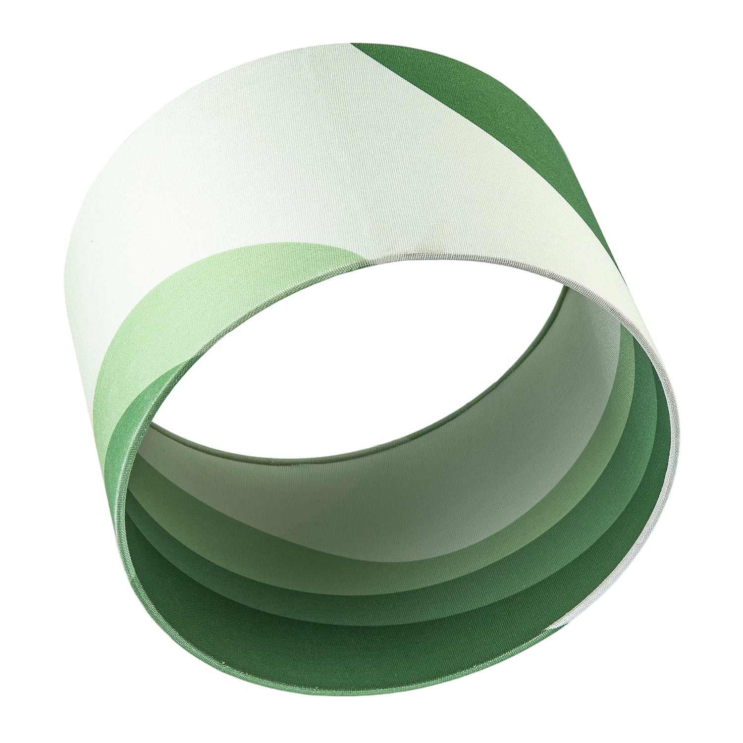 Forest Green Linen Fabric Lamp Shade with Inner and Outer Wavy Design Image 5