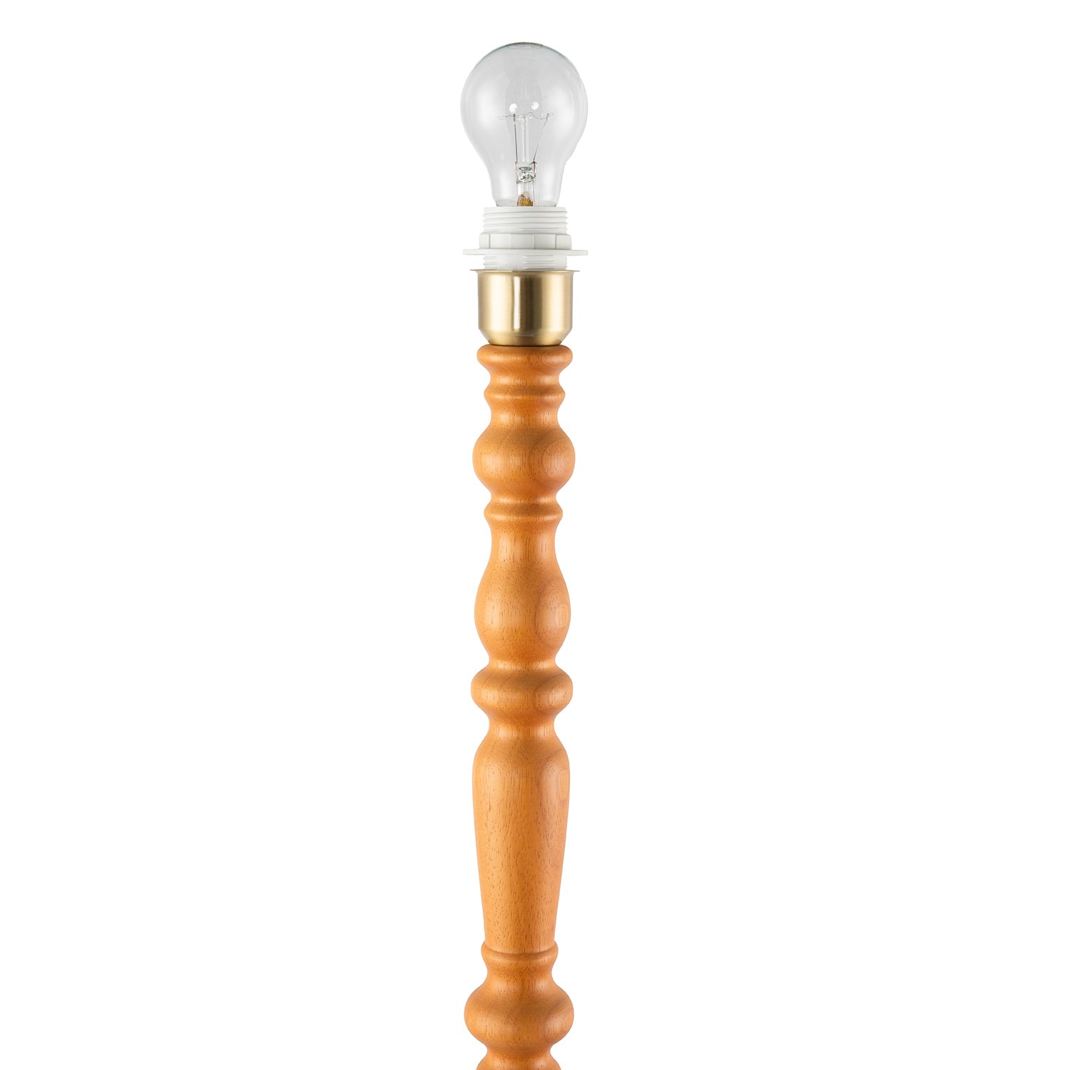 Classic Oak Wooden Standing Floor Lamp Base with Intricate Pole Design Image 5