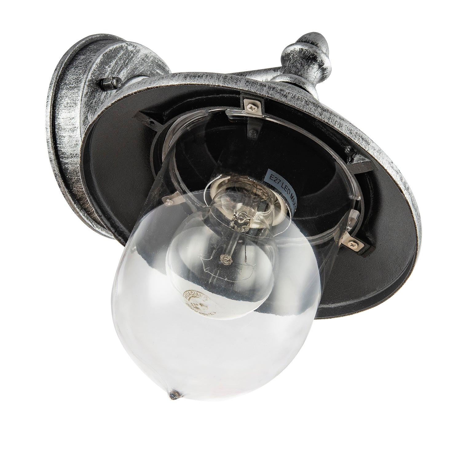 Classic Style Outdoor Wall Lamp Lantern in Brushed Black Silver with Clear Shade Image 5