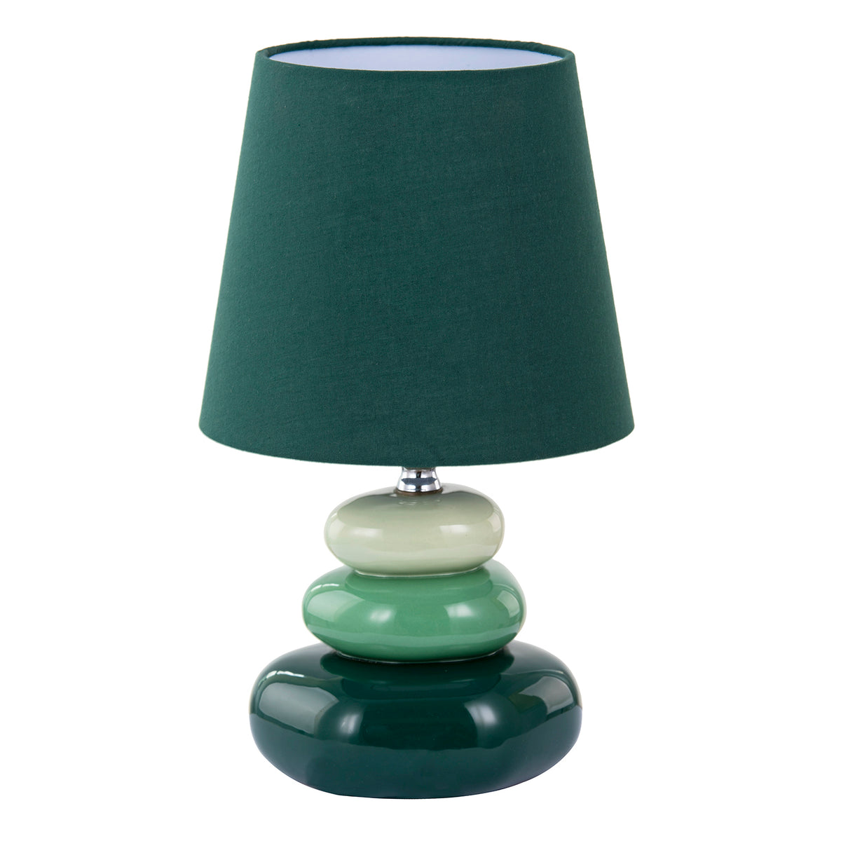 Ceramic Pebble Table Lamp with Olive Forest and Pale Green Colours Image 1