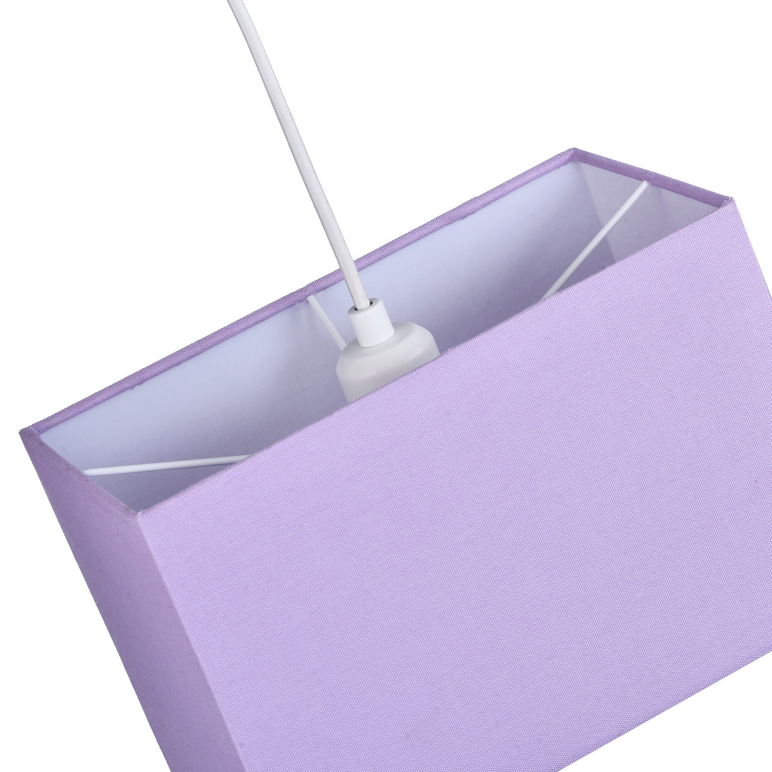 Contemporary and Stylish Soft Lilac Linen Fabric Rectangular Lamp Shade Image 5