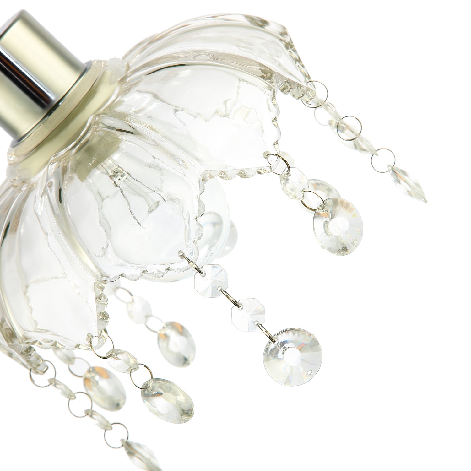 Traditional and Shabby Chic Clear Glass Easy Fit Pendant Lamp Shade Image 5
