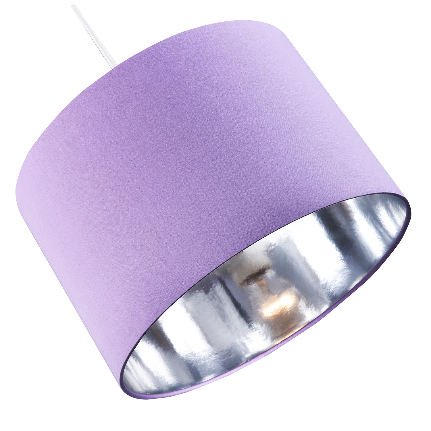 Contemporary Lilac Cotton 10" Table/Pendant Lampshade with Shiny Silver Inner Image 4