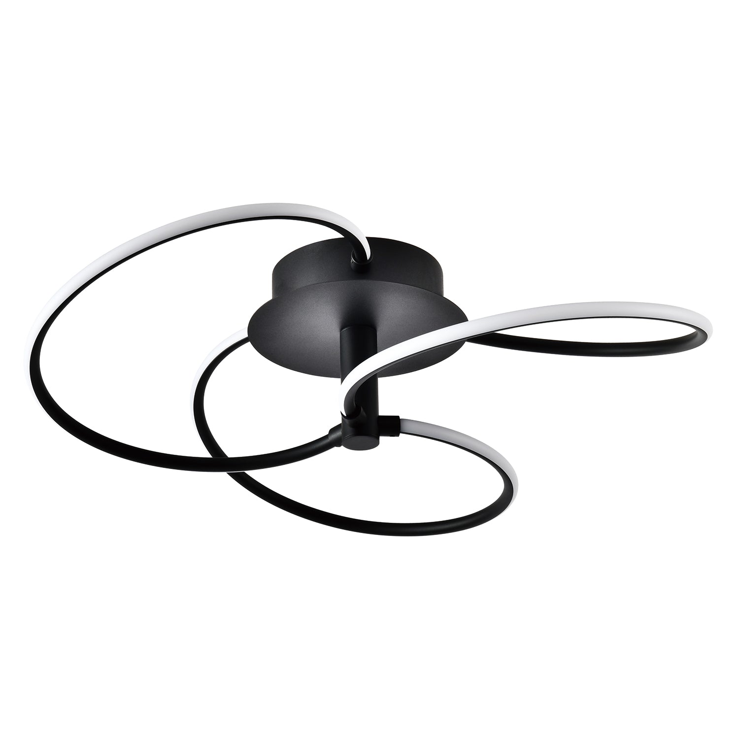 Contemporary Fan Shape Designed Eco LED Ceiling Light Fitting in Matt Black Sand Image 1