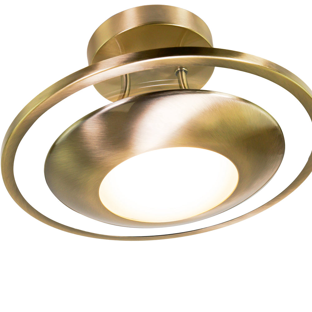 Modernistic Semi Flush Eco Friendly LED Ceiling Light Fitting in Antique Brass Image 7