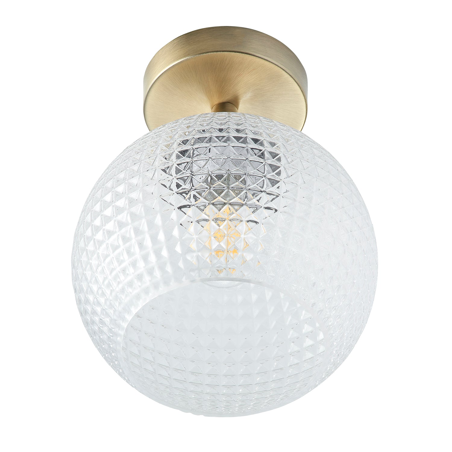 Stylish and Classic Antique Brass IP44 Bathroom Ceiling Light with Clear Glass Image 2