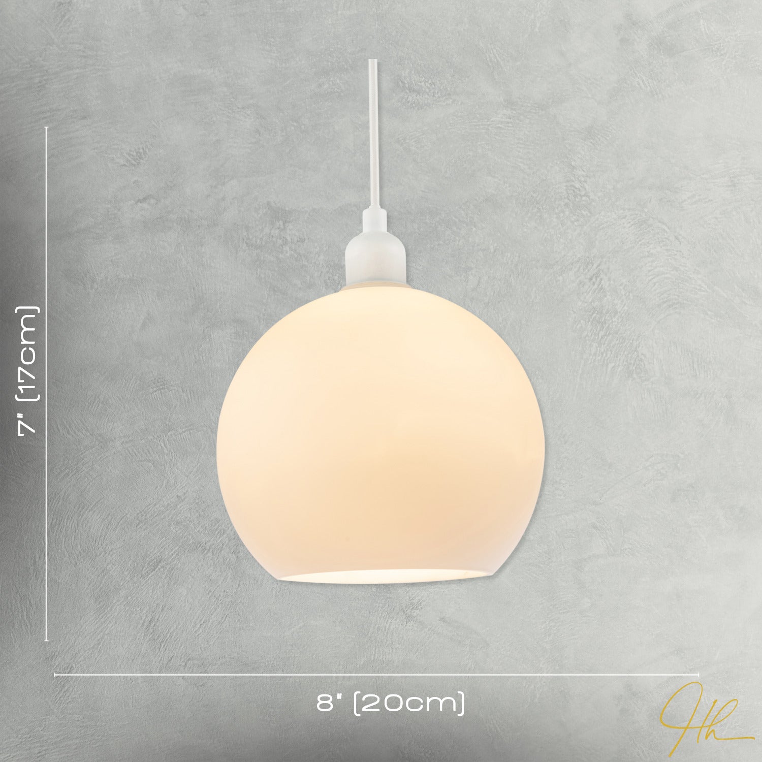 Simple and Classic Opal White 20cm Glass Ball Pendant Lighting Shade Image 7