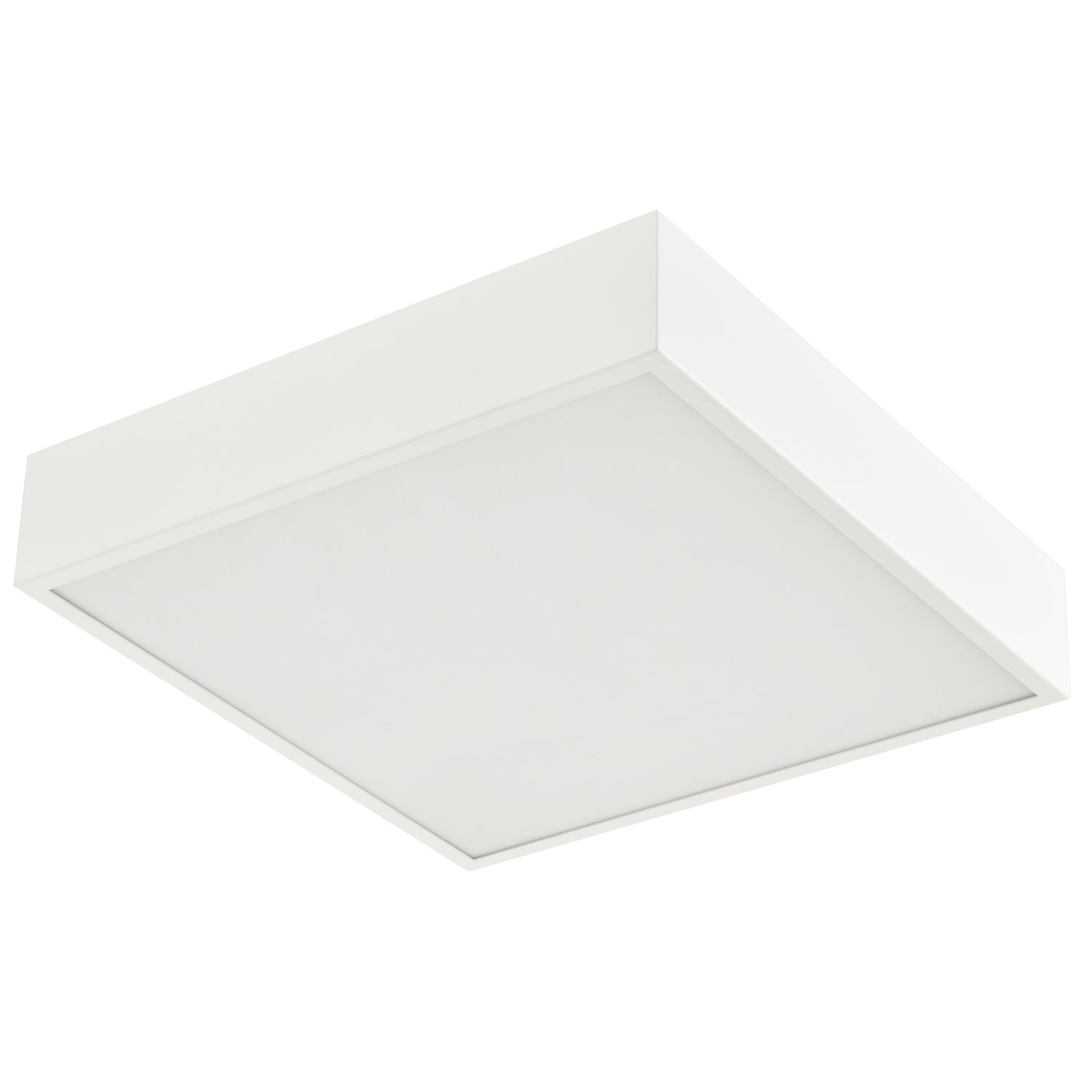 Modern 25w Bright LED Flush Square Ceiling Light in Mat White with Opal Diffuser Image 2