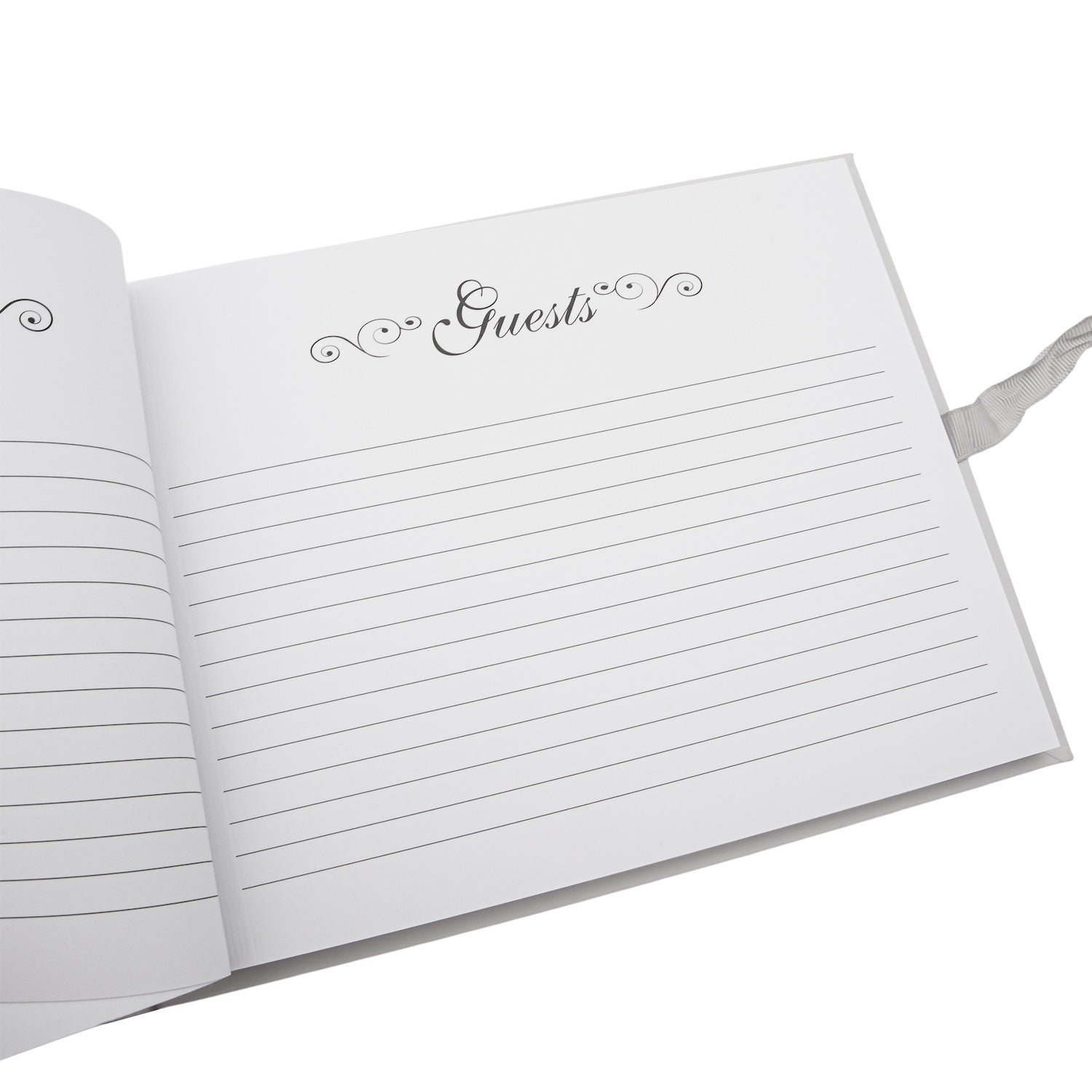 Grey Baby Shower Guest Book with Silver Plated Rattle Pram and Booties Image 5