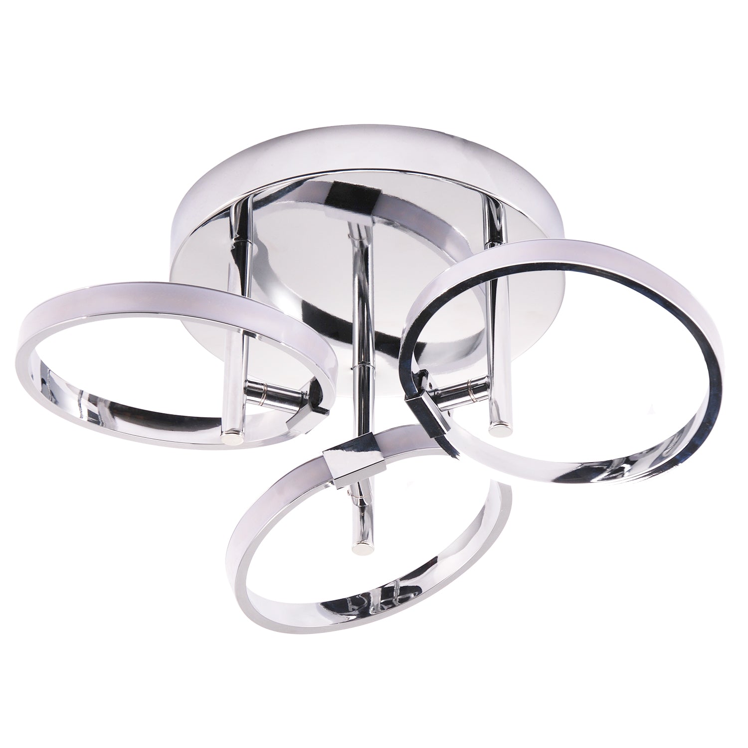 Modern Adjustable Polished Chrome Plated Halo Rings LED Ceiling Lighting Fitting Image 5