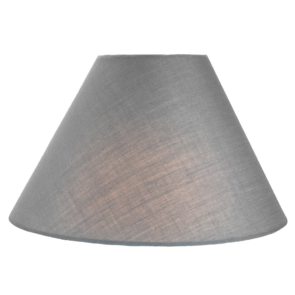 Traditional 14" Grey Cotton Coolie Lampshade Suitable for Table Lamp or Pendant Image 2