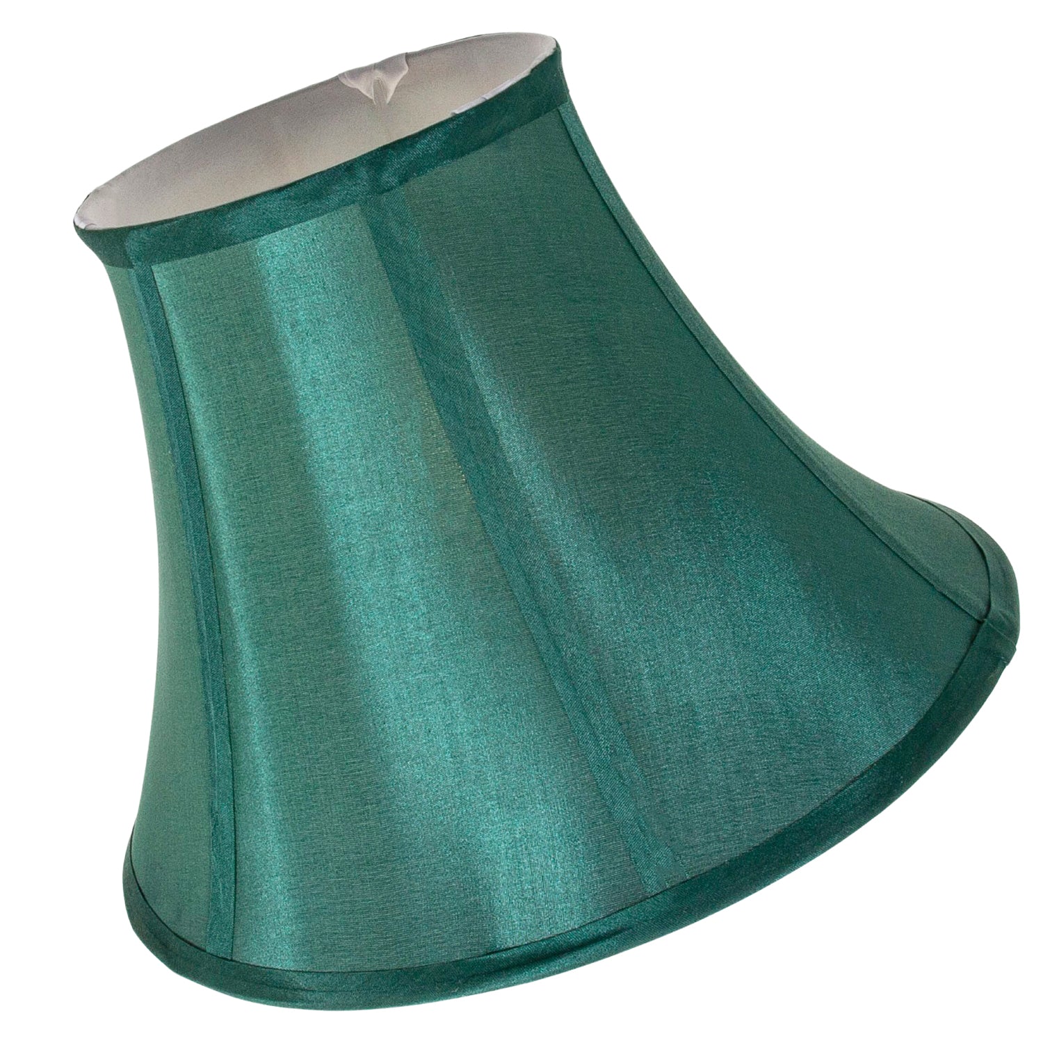 Traditional Empire Shaped 12 Inch Lamp Shade in Rich Silky Green Cotton Fabric Image 3