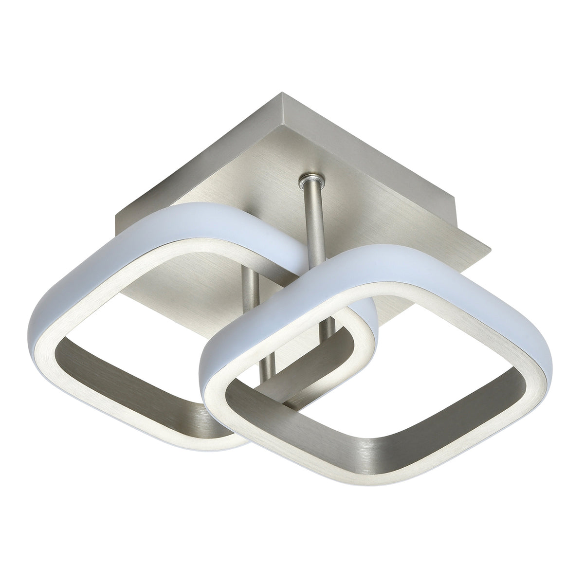 Contemporary Compact Double Head 40w LED Ceiling Light Fitting Brushed Nickel