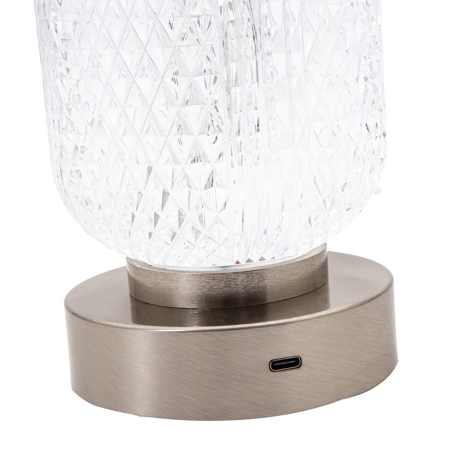 Modern Nickel Rechargeable Touch Dimmable Table Lamp with Glass Shade Image 7