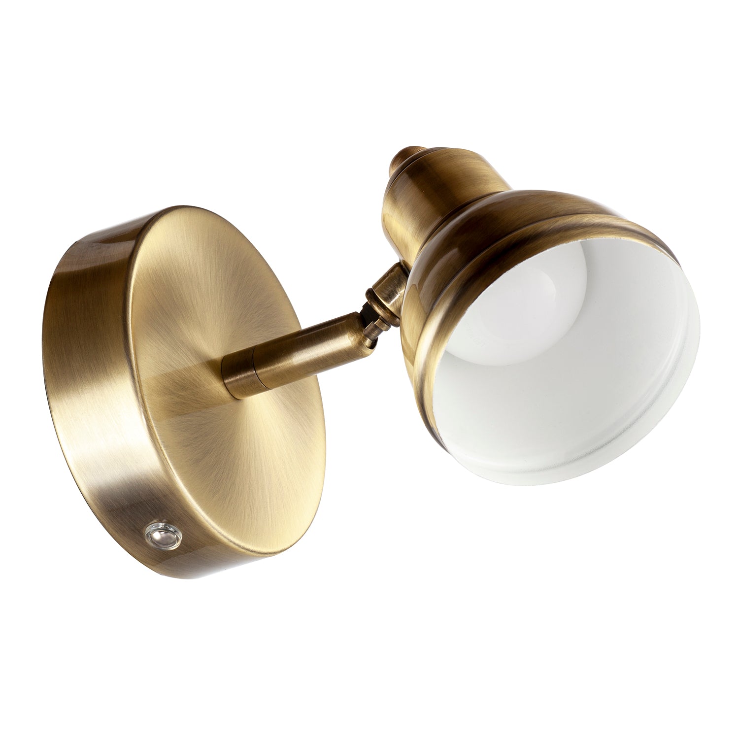 Modern Rechargeable Dimmable Spot Wall Light Fitting in Antique Brass Image 5