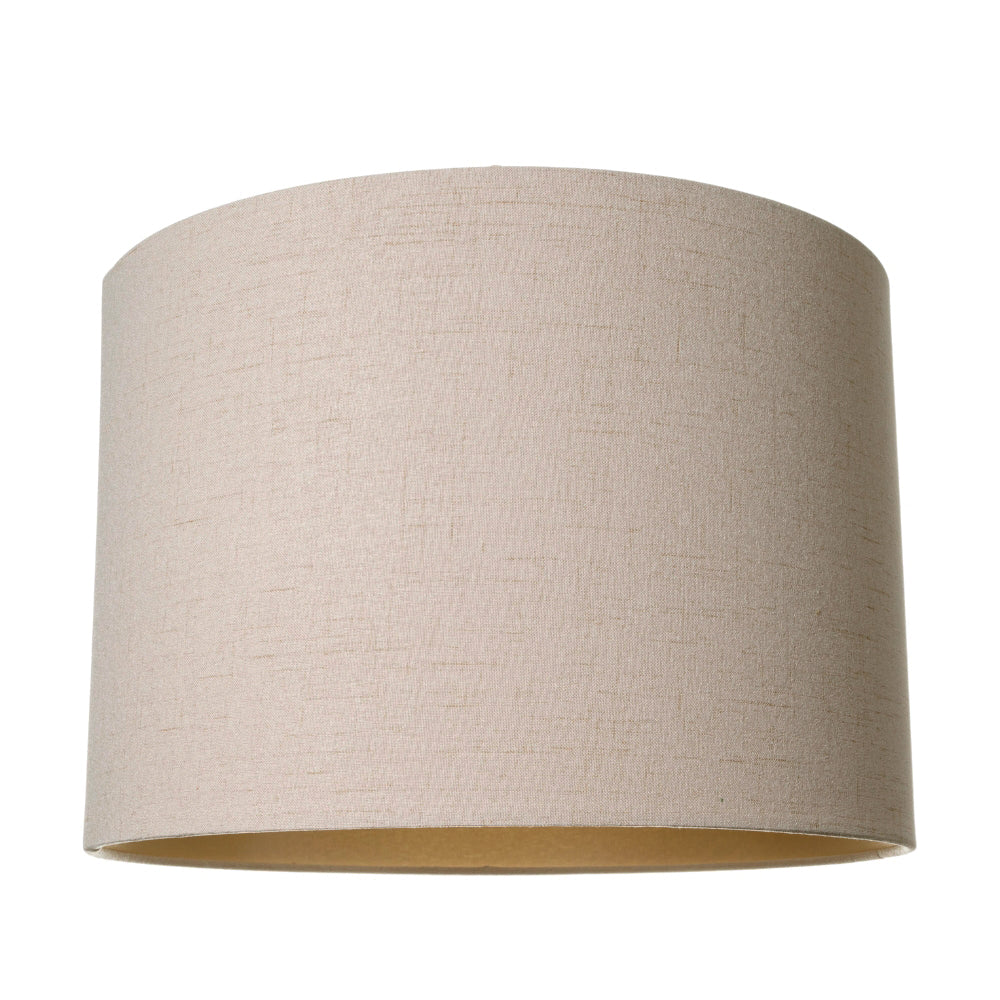 Contemporary Taupe Textured Linen Fabric 16" Lamp Shade with Satin Inner Lining Image 1