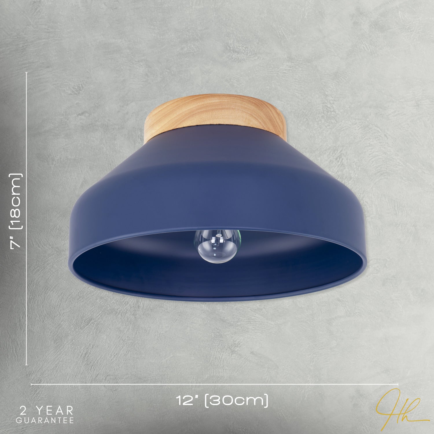 Chic Scandinavian Designed Semi Flush Ceiling Light in Midnight Blue Image 7