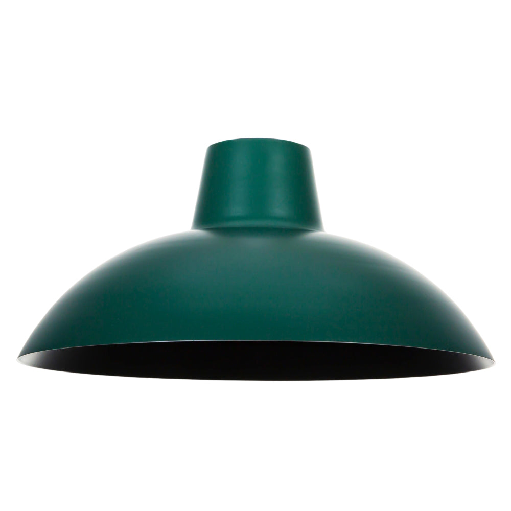 Industrial Retro Designed Matt Forest Green Curved Metal Ceiling Pendant Shade Image 2