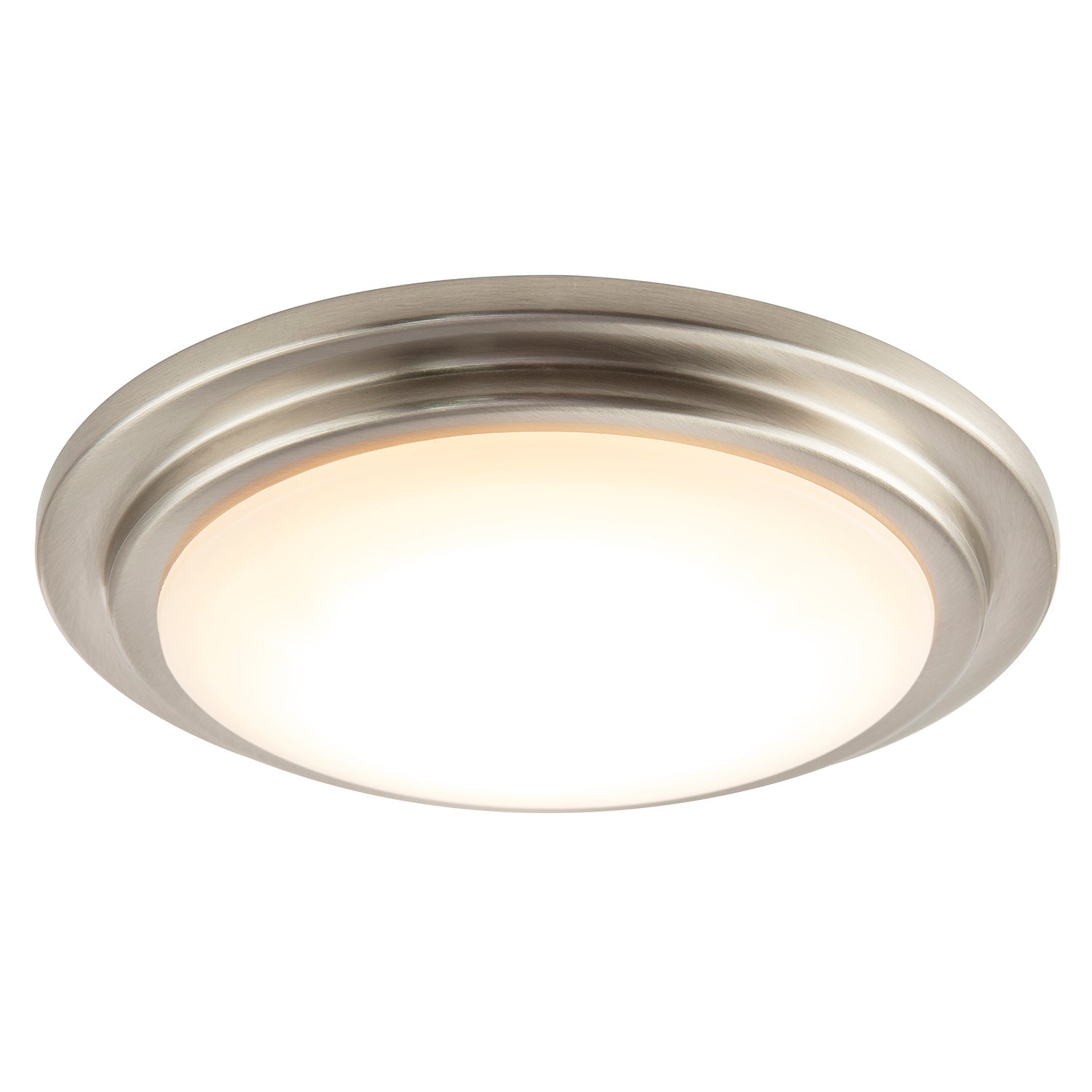 Modern Chic Satin Nickel Flush LED Bathroom Ceiling Light Fitting Image 2