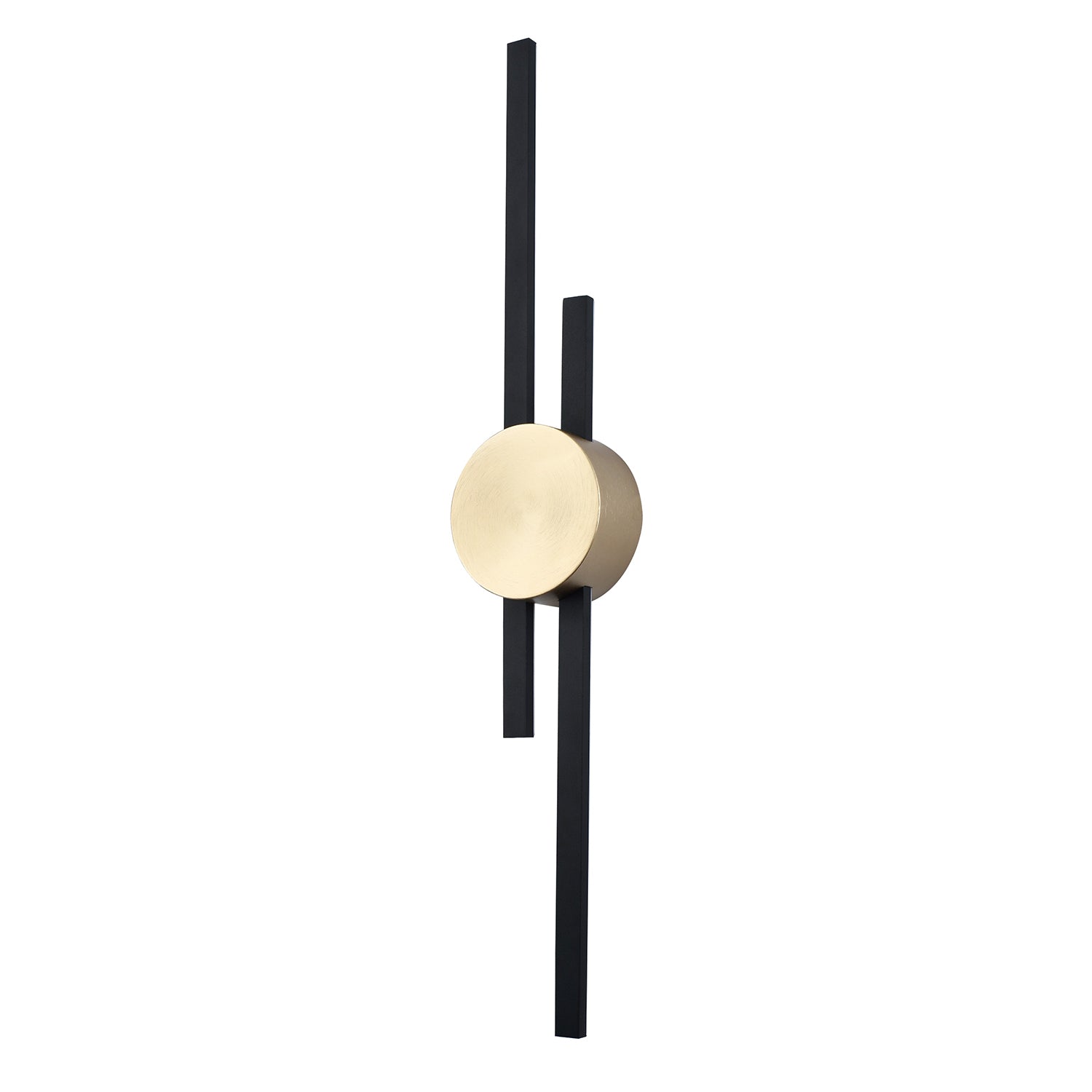 Modern Architectural Design Wall Light Fitting in Brush Gold and Black Image 2
