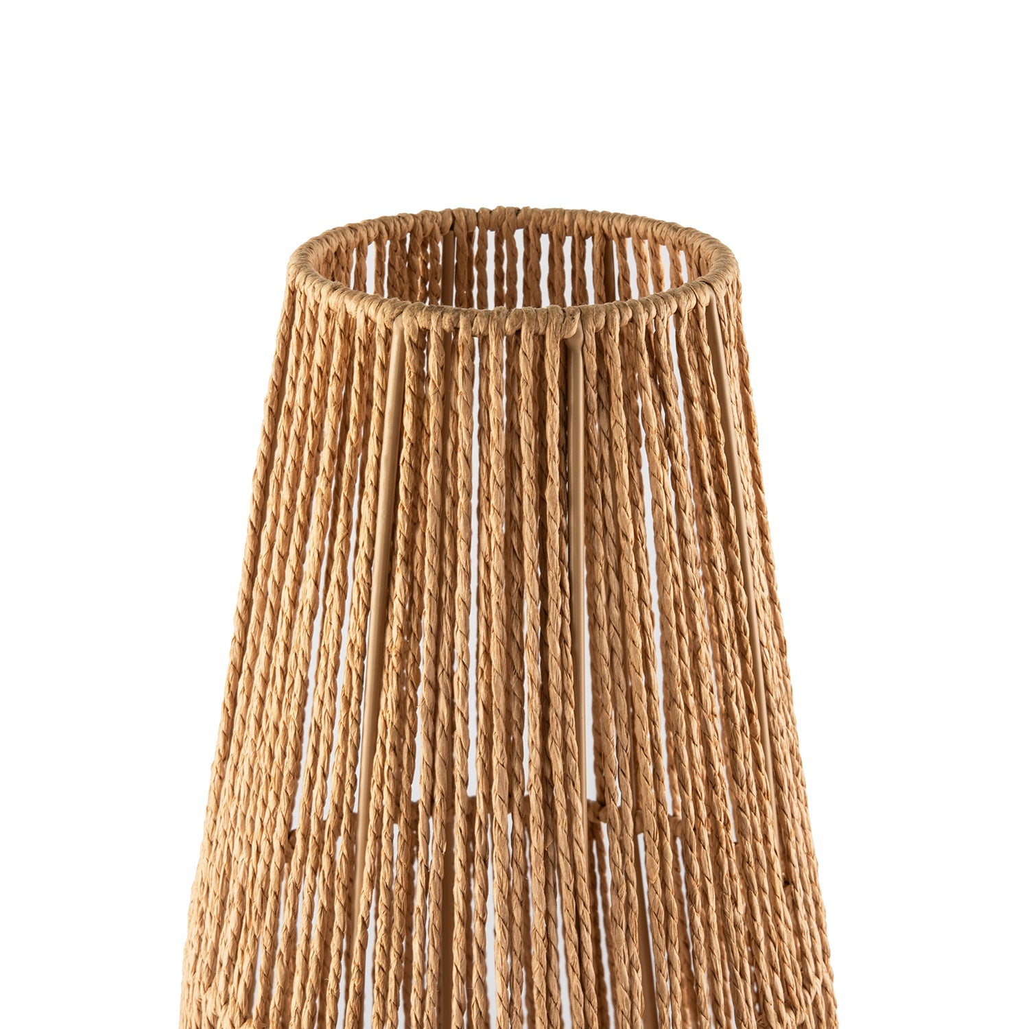 Moroccan Designed Floor Lamp in Vintage Twisted Paper and Metal Frame Image 5