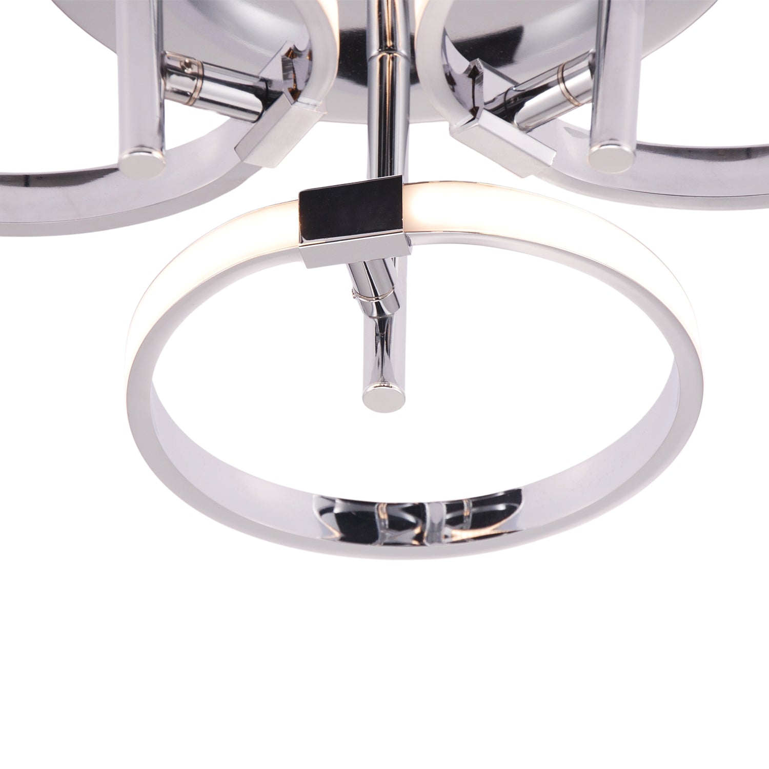 Modern Adjustable Polished Chrome Plated Halo Rings LED Ceiling Lighting Fitting Image 3