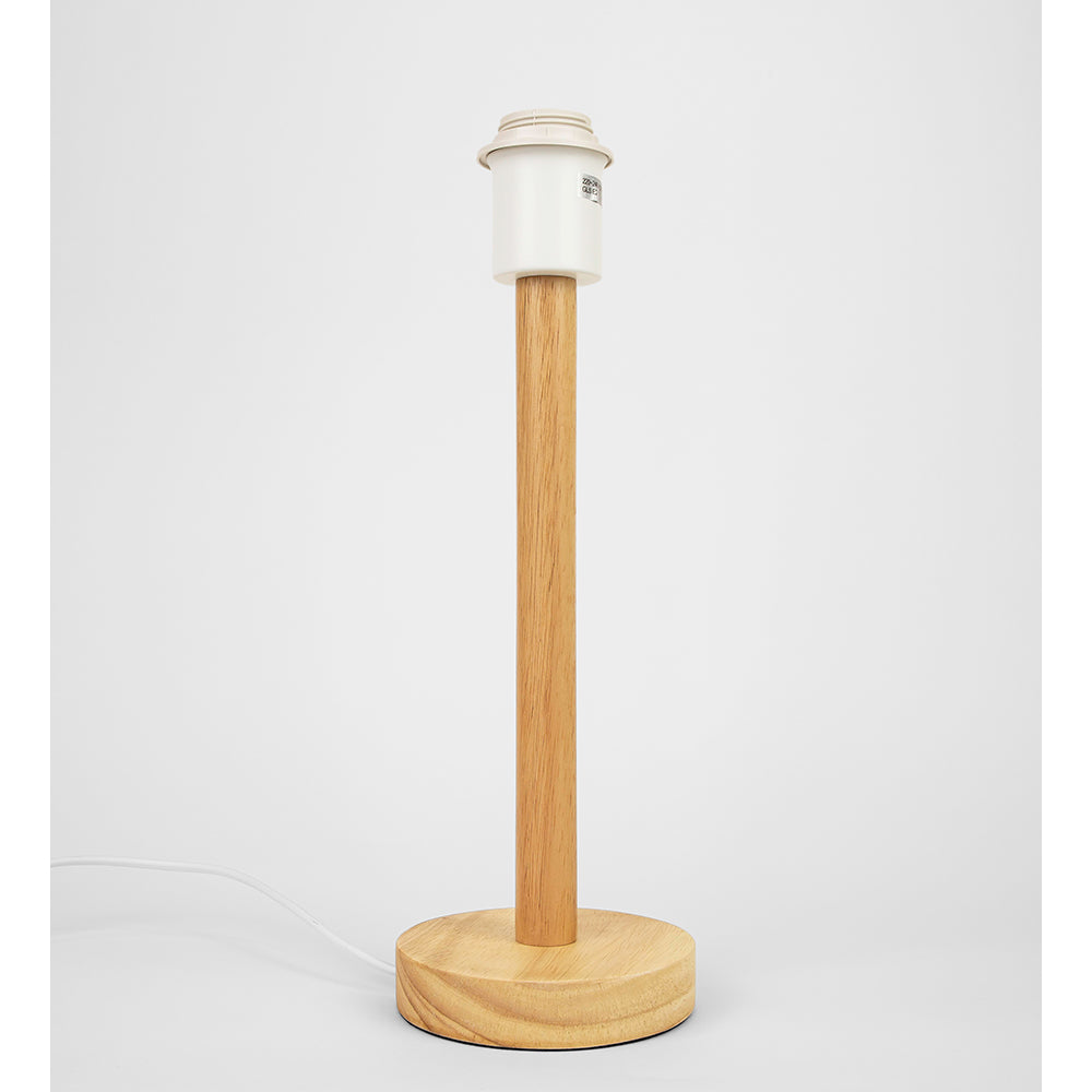 Contemporary and Stylish Light Rubber Wood Table Lamp Base with Inline Switch Image 2