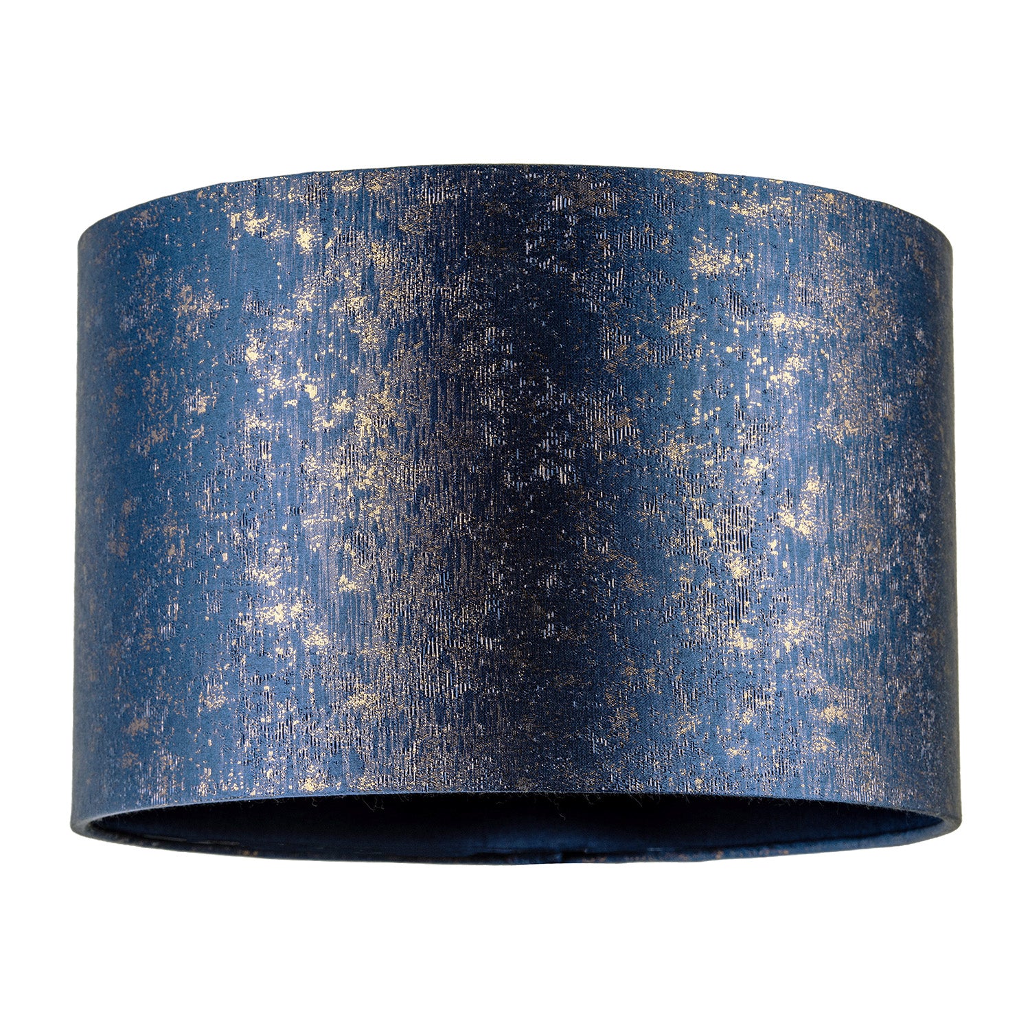 Midnight Blue Jacquard Fabric Lamp Shade with Gold Foil Fleck Accents Image 1
