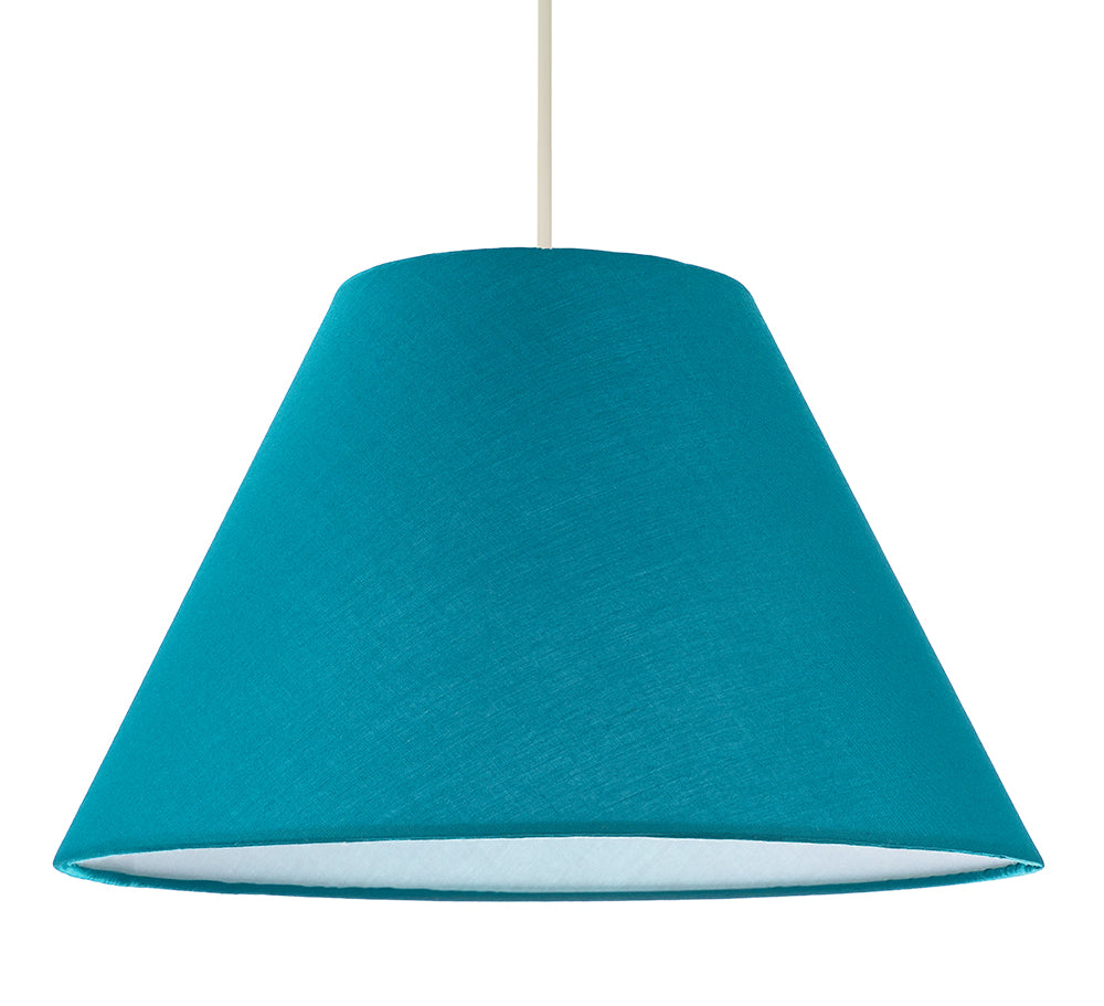 12" Vibrant Teal Cotton Coolie Lampshade Suitable for Table Lamp or Pendant Image 5