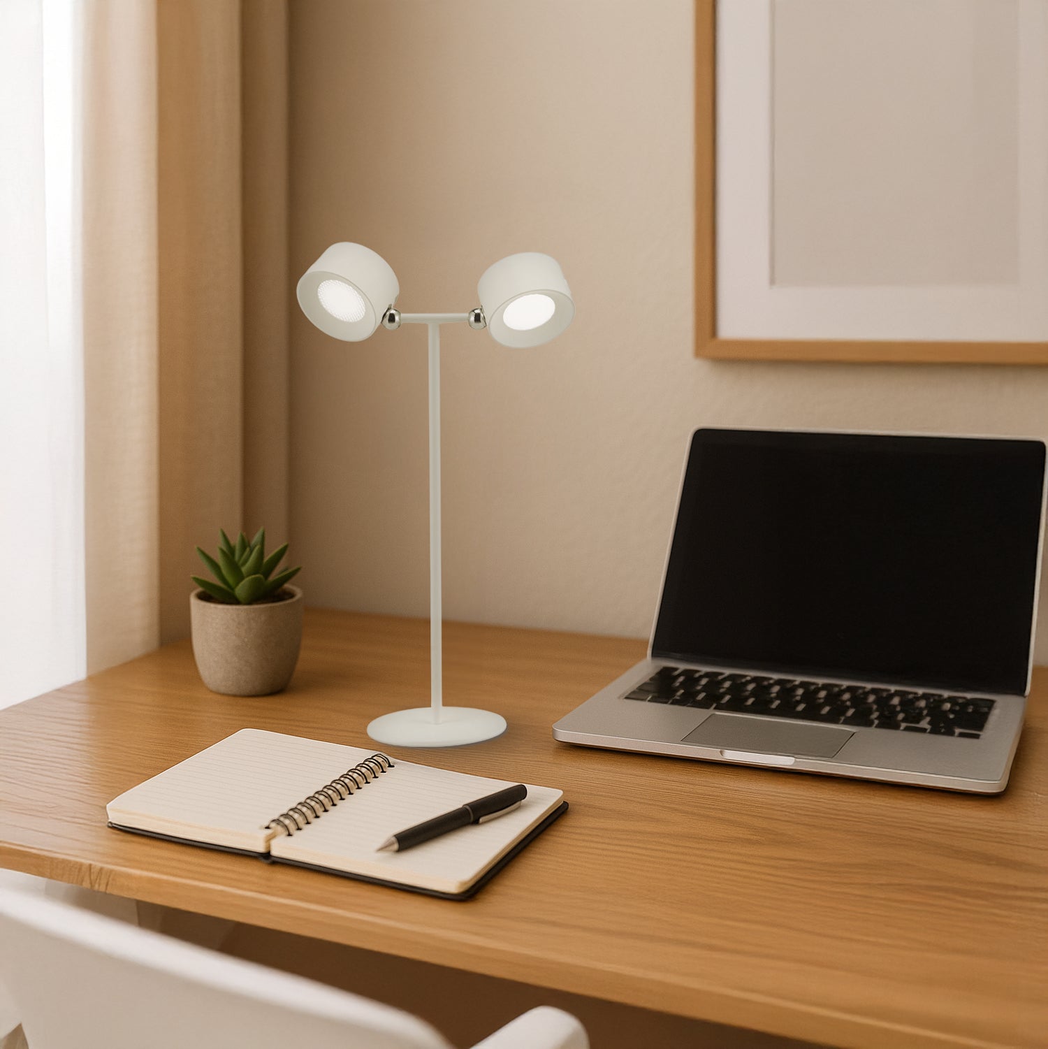 Tall White LED Colour Changing Rechargeable Remote Control Table Lamp Image 6