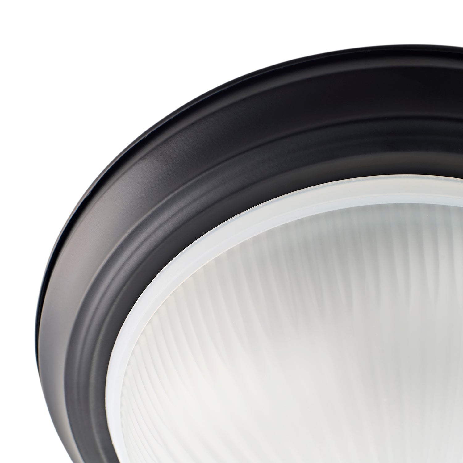 Traditional Matt Black IP44 Bathroom Ceiling Light Fitting with Frosted Glass Image 3