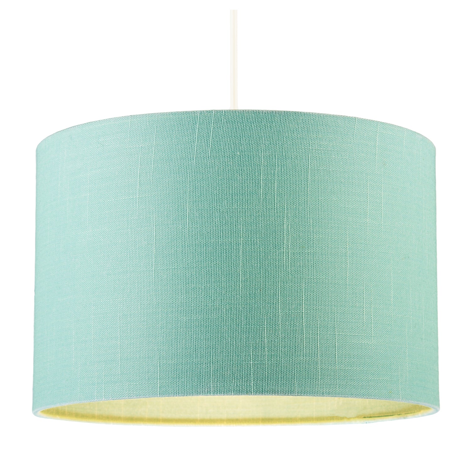Designer Emerald Bay Green Textured Linen Fabric Circular Lamp Shade Image 2