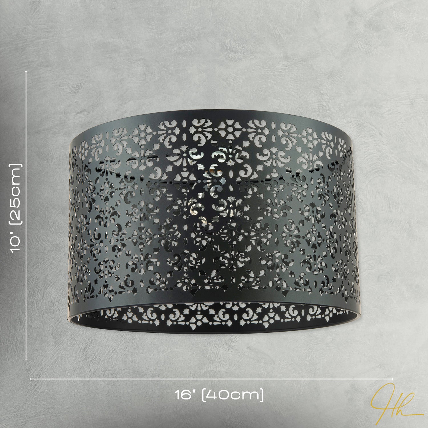 Moroccan Designed Large Black Metal Pendant Shade with Floral Decor Image 7