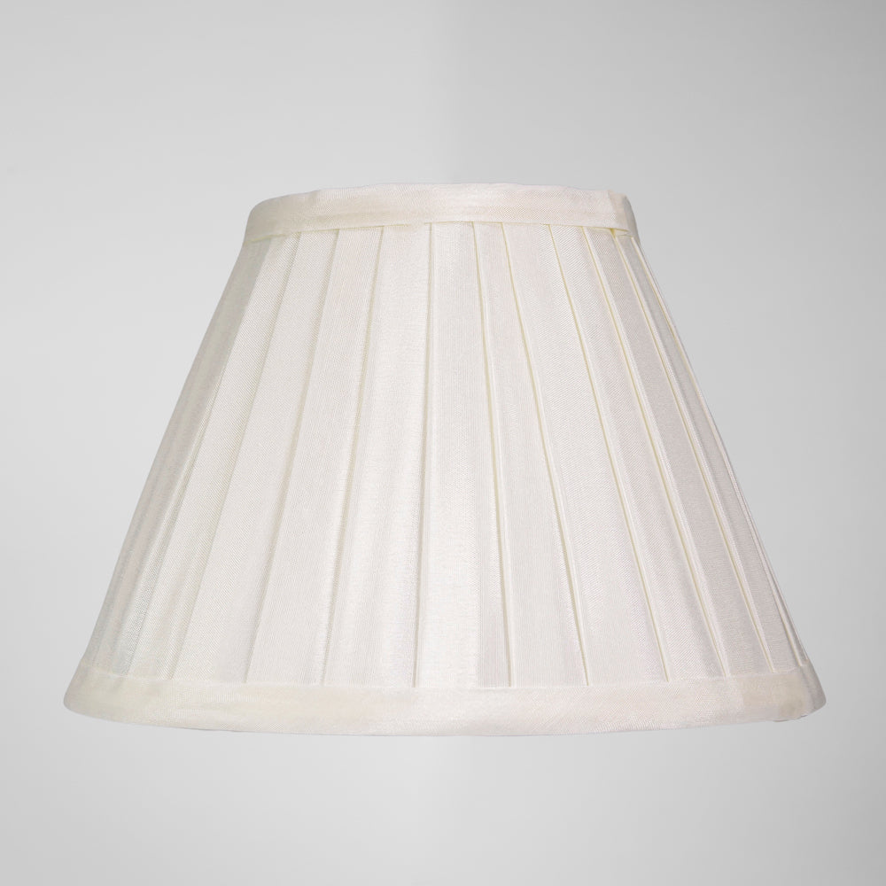 Traditional Classic Cream Faux Silk Pleated Inner Lined Lamp Shade - 8" Image 5