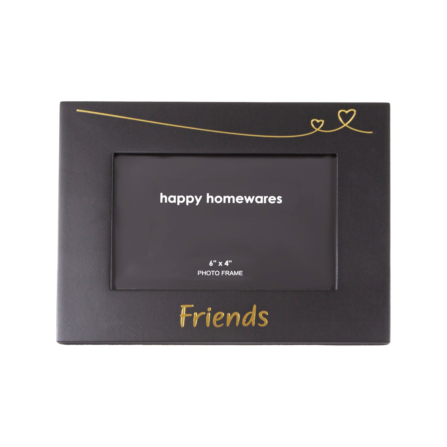 Cute and Modern Friends 4" x 6" Black Photo Frame with Catchy Gold Foil Decor Image 2