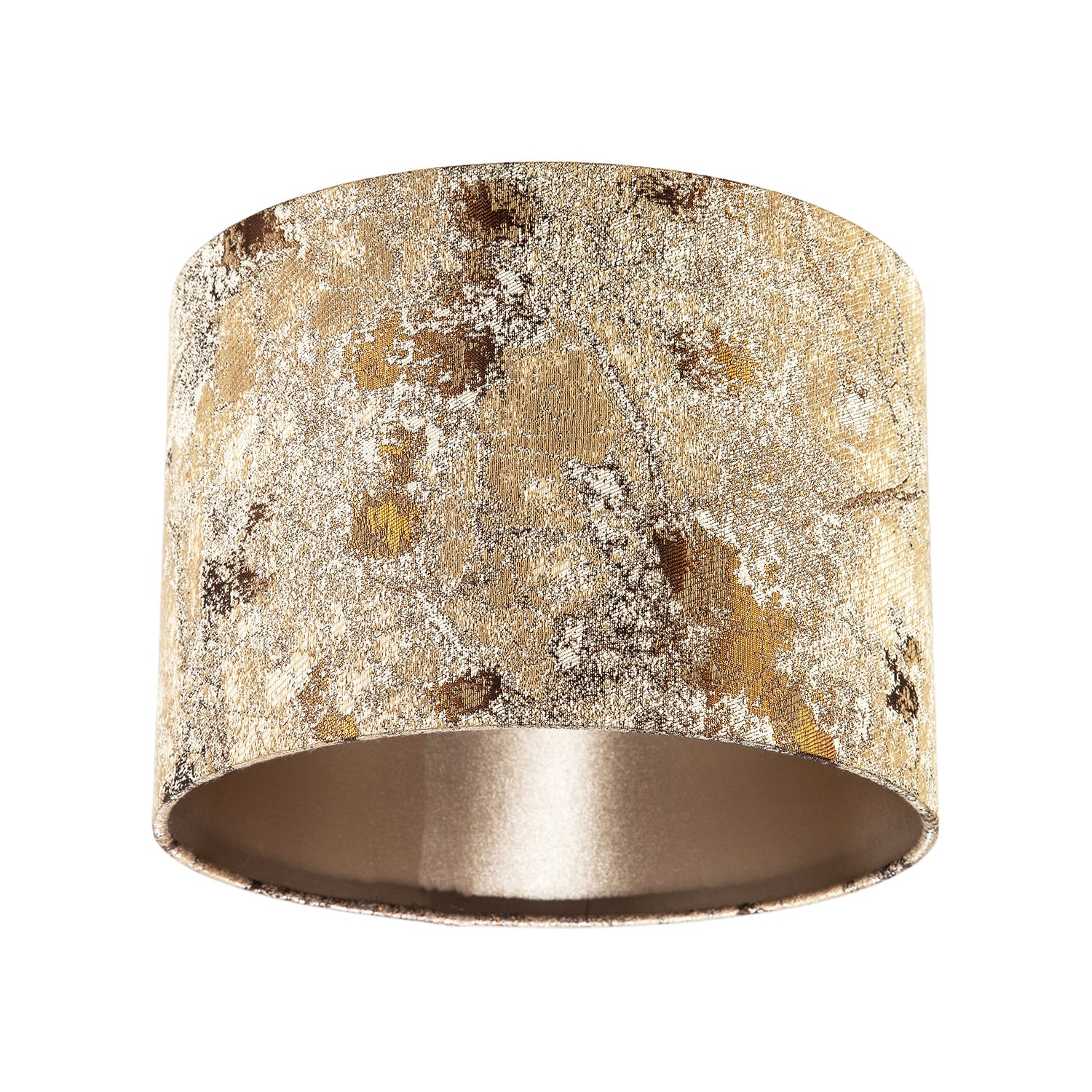 Modern Textured Gold and Burnt Orange Jacquard Fabric Drum Lampshade Image 5