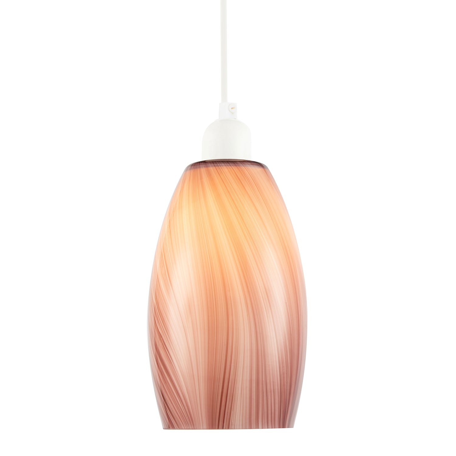 Modern Reddish Brown Marble Stripe Effect Glass Pendant Light Shade Image 2