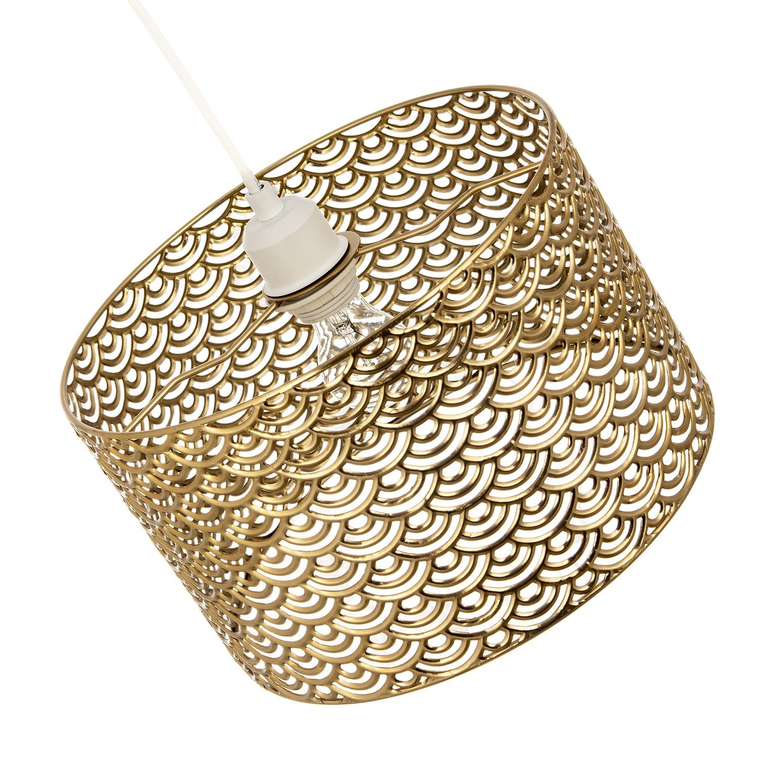 Art Deco Styled Pendant Ceiling Light Shade in Polished Gold Plated Image 4