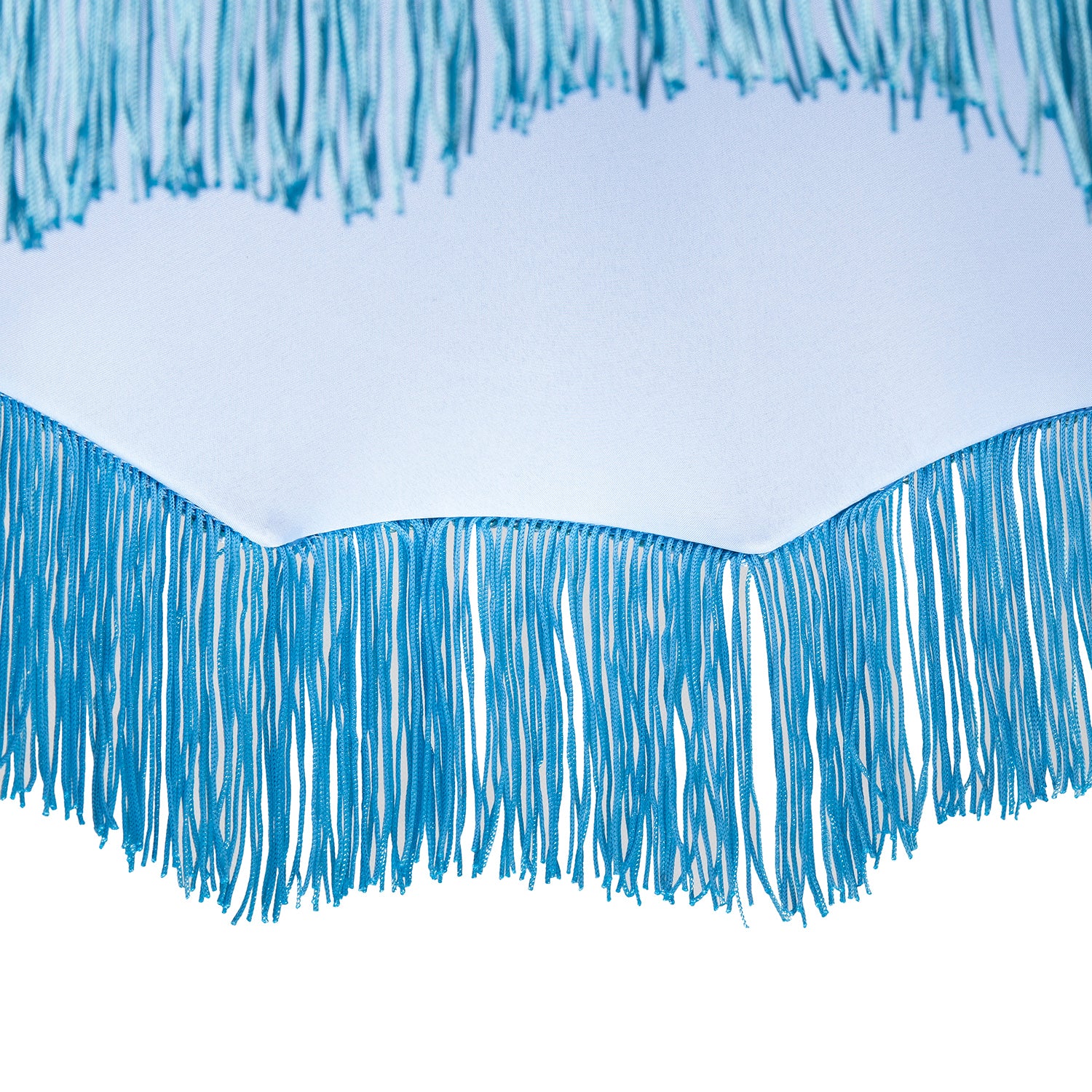 Traditional Victorian Empire Lampshade in Sky Blue Velvet with Tassels Image 5