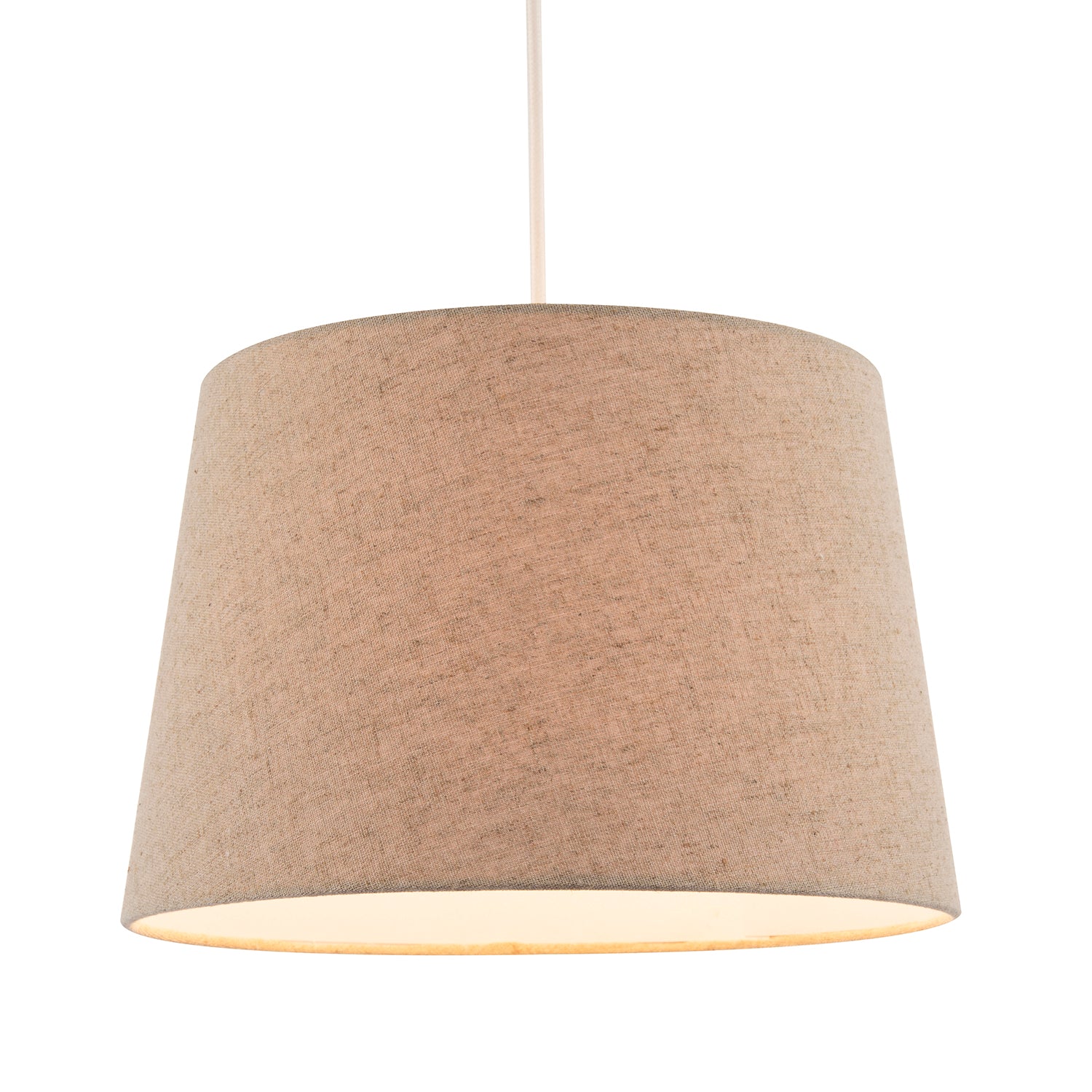 Natural Oatmeal Textured Linen Fabric Lamp Shade with Cotton Lining Image 2