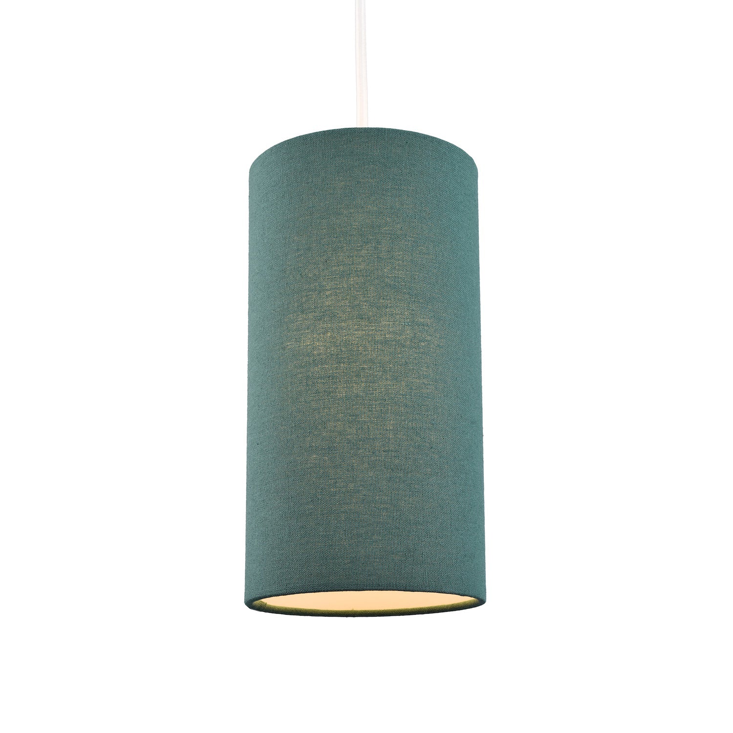 Contemporary and Stylish Forest Green Linen Fabric Tall Cylindrical Lampshade Image 2