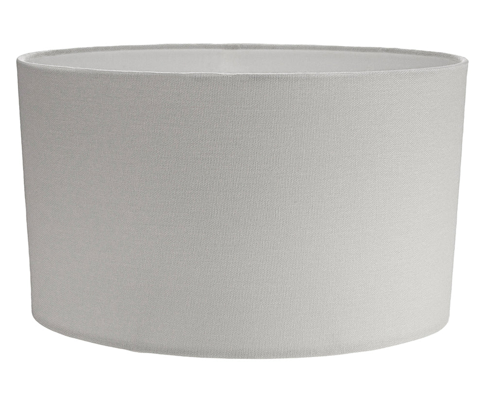 Contemporary and Stylish Dove Grey Linen Fabric Oval Lamp Shade - 30cm Width Image 1