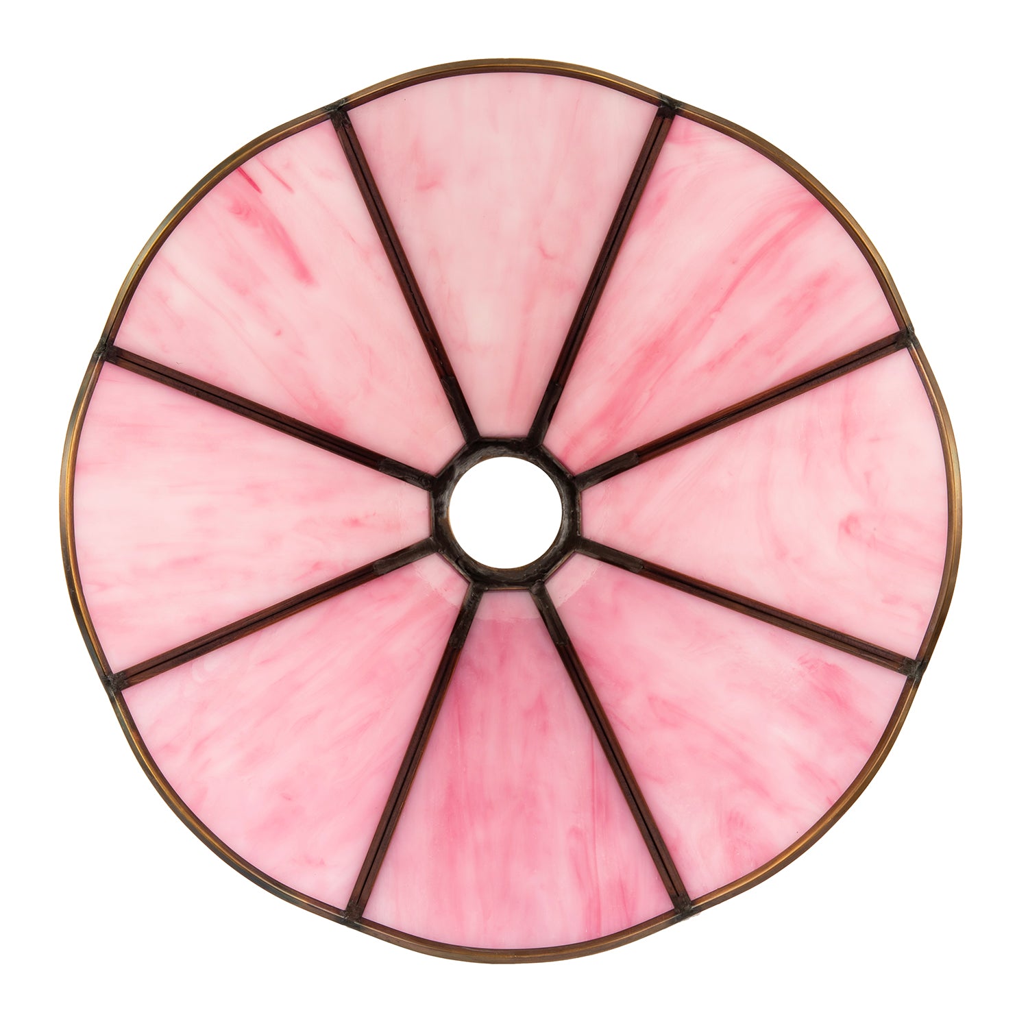 Classic Soft Blush Pink Tiffany Glass Easy Fit Pendant Lighting Shade Image 4