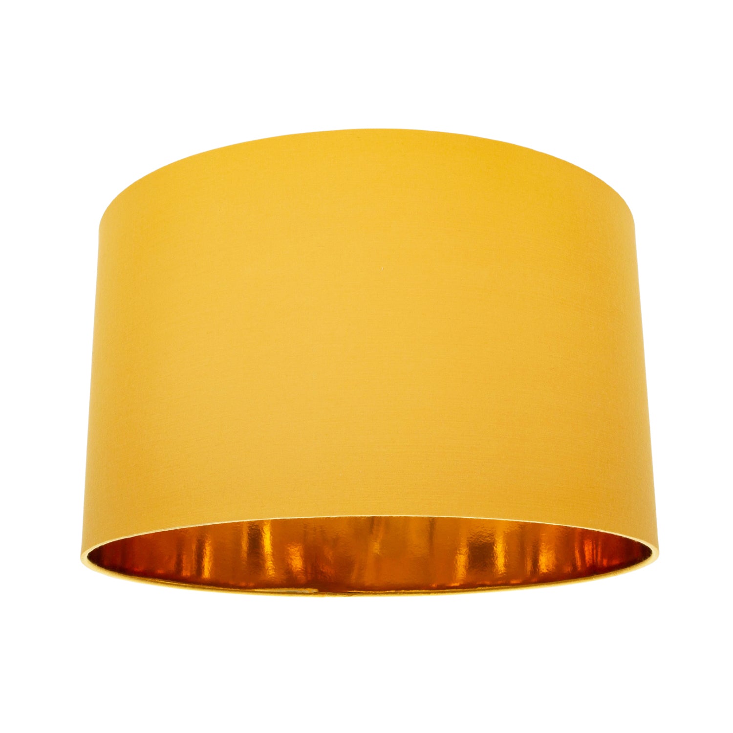 Contemporary Ochre Cotton 20" Floor/Pendant Lamp Shade with Shiny Gold Inner Image 1